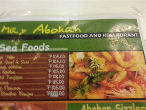 may abohan menu|May Abuhan Menu, Menu for May Abuhan, Tisa, Cebu City.